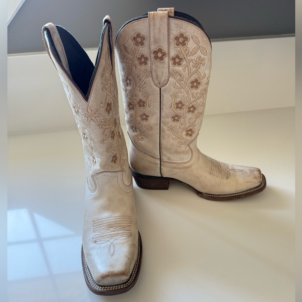 Distressed Embroidered Cowboy Boots